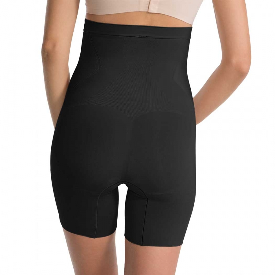 Spanx OnCore High-Waisted Mid-Thigh Short Very Black