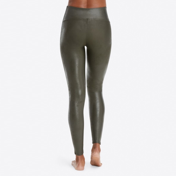 Spanx Faux Leather Leggings Rich Olive