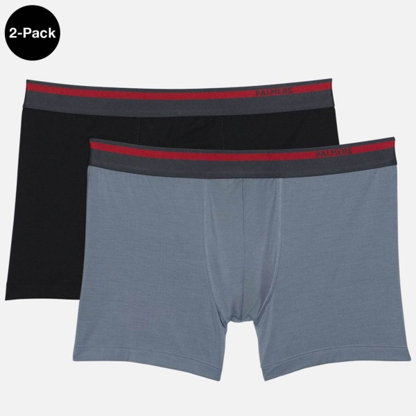 Palmers Authentic Modal Men's Boxer Shorts Grey-Black