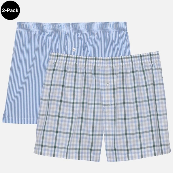 Palmers Twin Pack Men's Boxer Shorts Blue-Coloured
