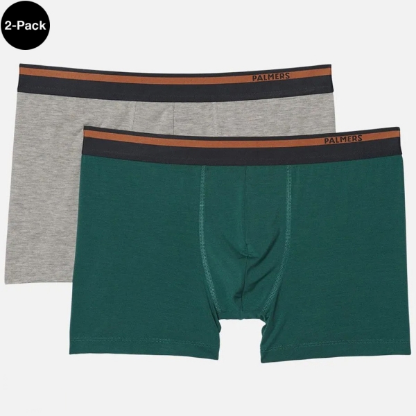 Palmers Authentic Modal Mens Boxers Grey/Green 